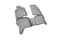 Mitsubishi Pajero Wagon IV 2006-2021 Rubber Floor Mats Interior (4 pcs, Novline) 3D photo 1