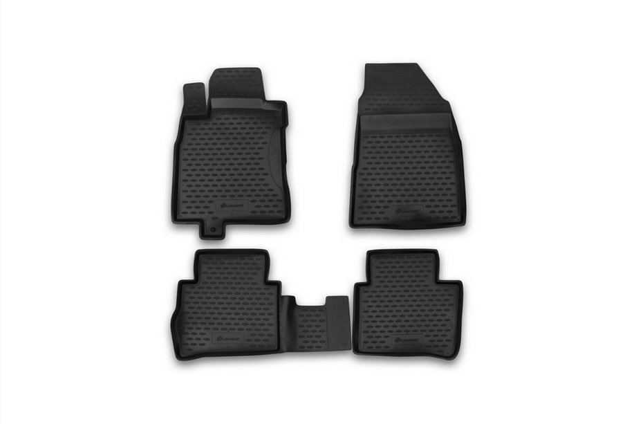 Nissan Tiida 2011-2014 Rubber floor mats (4 pcs, Novline) Option 1 Image