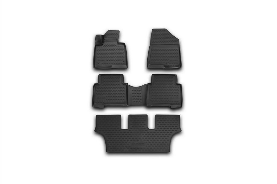 Hyundai Santa Fe 3 2012-2018 3D Rubber Floor Mats for Interior (5 pcs, Novline) Grand Image