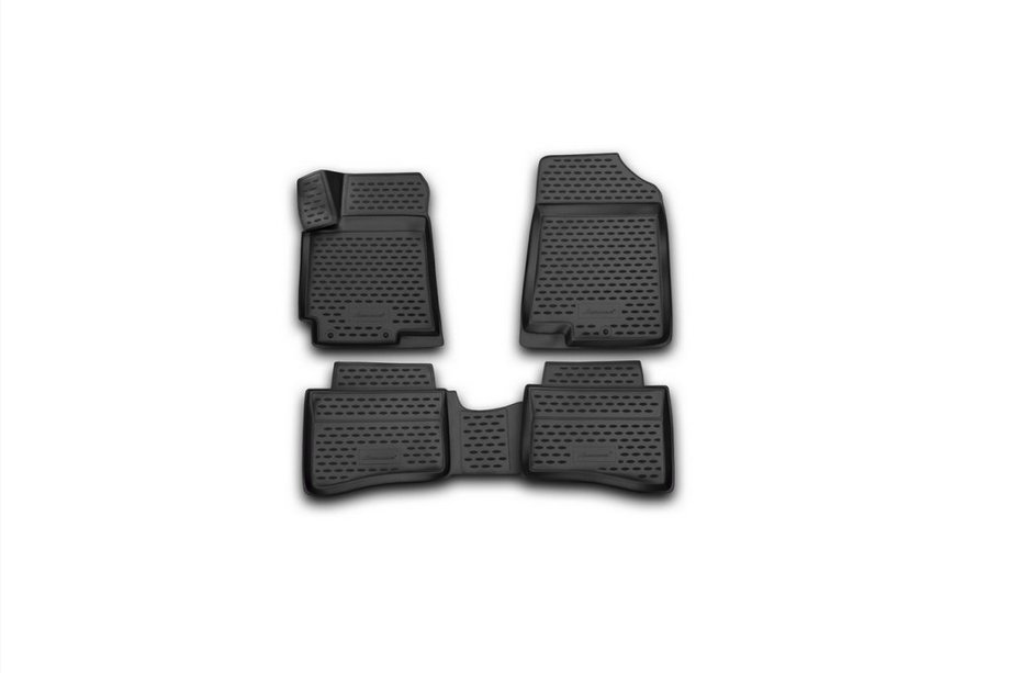 Hyundai Accent 2011-2017 3D Rubber Floor Mats for Interior (4 pcs, Novline) SD/HB Image