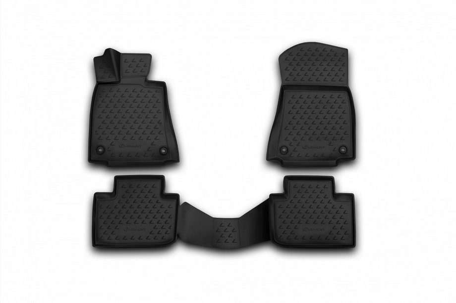 Lexus LS 2007-2017 (2013-2015↗) 3D Rubber Floor Mats Interior (4 pcs, Novline) IS250 Image