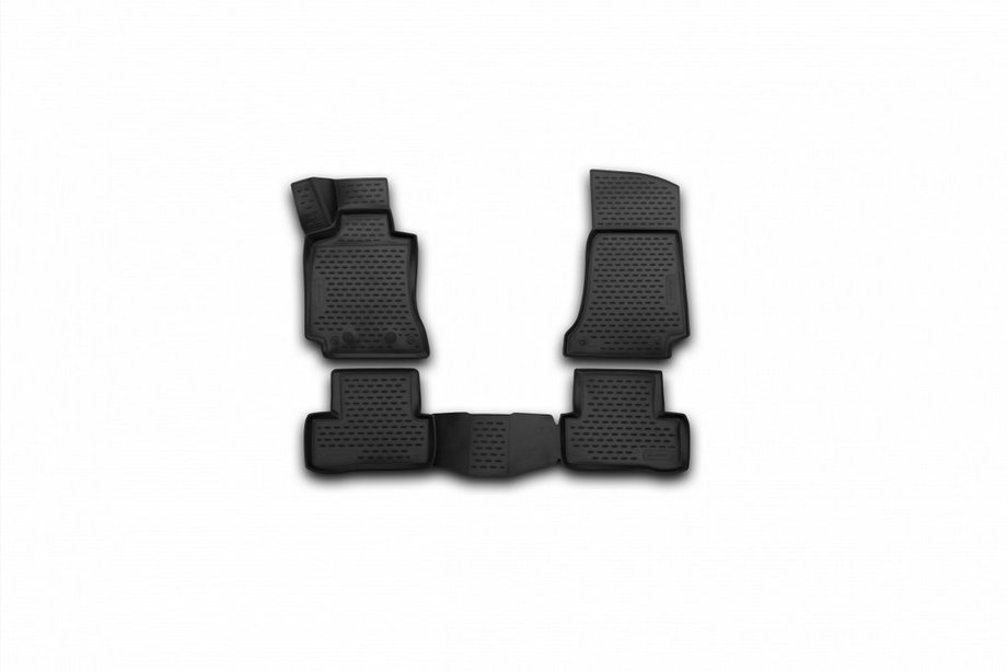 Mercedes C-class W205 2014-2021 Rubber floor mats (4 pcs, Novline) SD Image