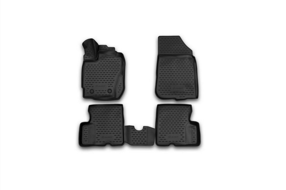 Renault Duster 2008–2017 (2015↗) 3D Rubber Floor Mats (with handle for remote fuel cap release) Interior (4 pcs, Novline) 2WD Image