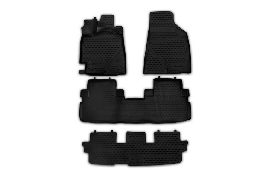 Toyota Highlander 2008-2013 3D Rubber Floor Mats for Interior (4 pcs, Novline) Photo 1
