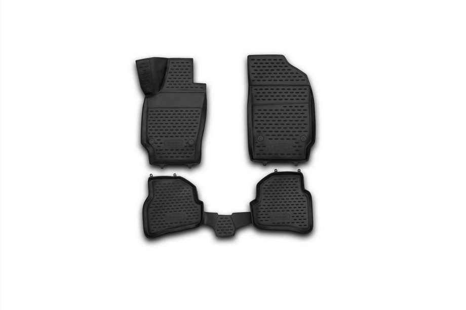 Volkswagen Polo 2010-2017 3D Rubber Floor Mats for Interior (4 pcs, Novline) HB Image