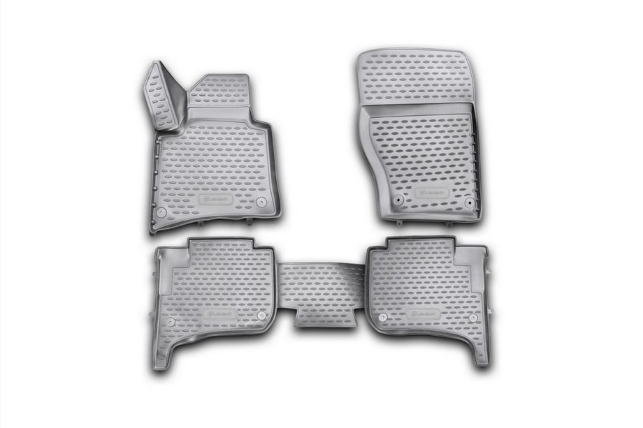 Volkswagen Touareg 2010-2018 3D Rubber Floor Mats for Interior (4 pcs, Novline) with Dual-Zone Climate Control Image
