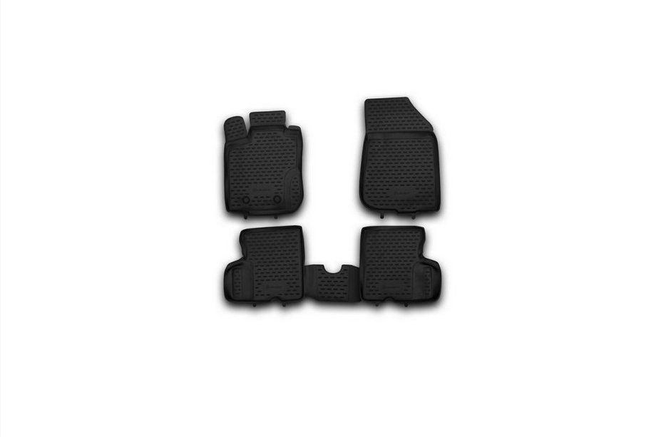 Renault Duster 2008–2017 (2011-2015) Rubber Floor Mats Interior (4 pcs, Novline) 4WD Image