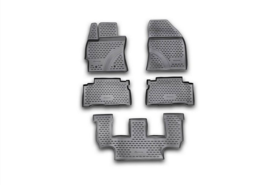Toyota Verso 2009–2018 (2009-2013) Rubber floor mats (3 rows) interior (5 pcs, Novline) Option 1 Image
