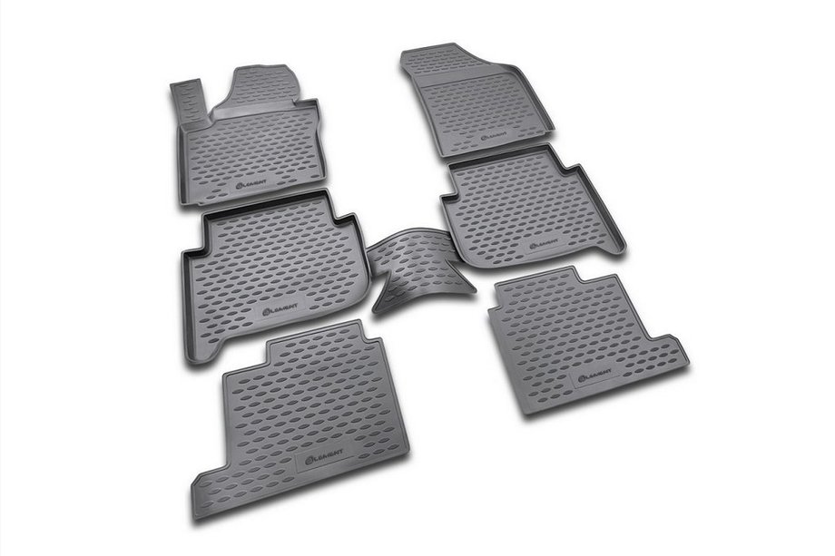 Volkswagen Touran 2003-2010 Rubber floor mats interior (6 pcs, Novline) 7 seats Image