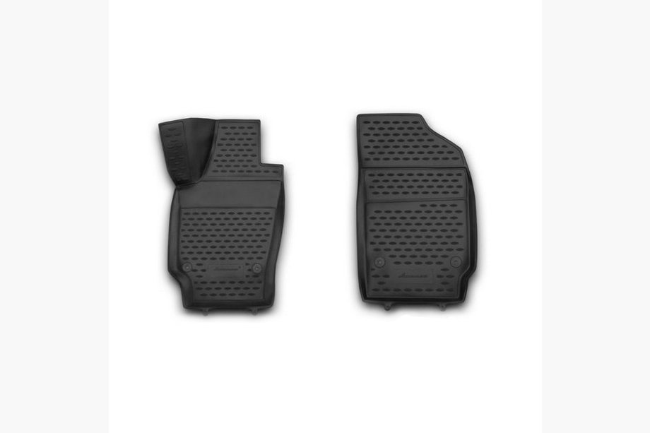 Volkswagen Polo 2010-2017 Rubber floor mats (front) for interior (2 pcs, Novline) HB Image