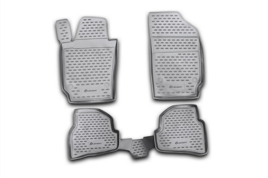 Volkswagen Polo 2010-2017 Rubber floor mats for interior (4 pcs, Novline) HB Image