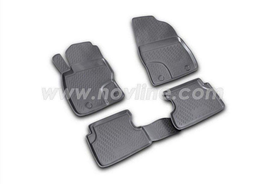Ford Focus II 2005-2008 Rubber floor mats (4 pcs, Novline) Option 1 Image