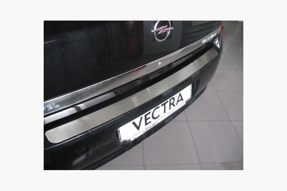 Opel Vectra C 2002-2008 Rear bumper protector Natanika (stainless steel) Image