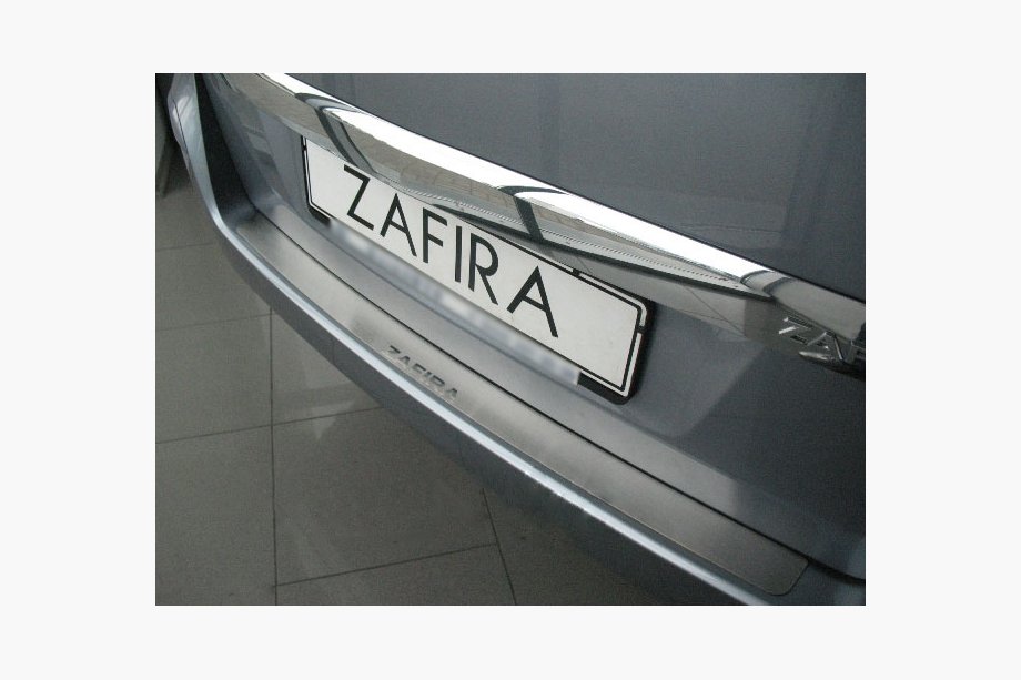 Opel Zafira B 2005–2011 Rear bumper protector Natanika (stainless steel) Image