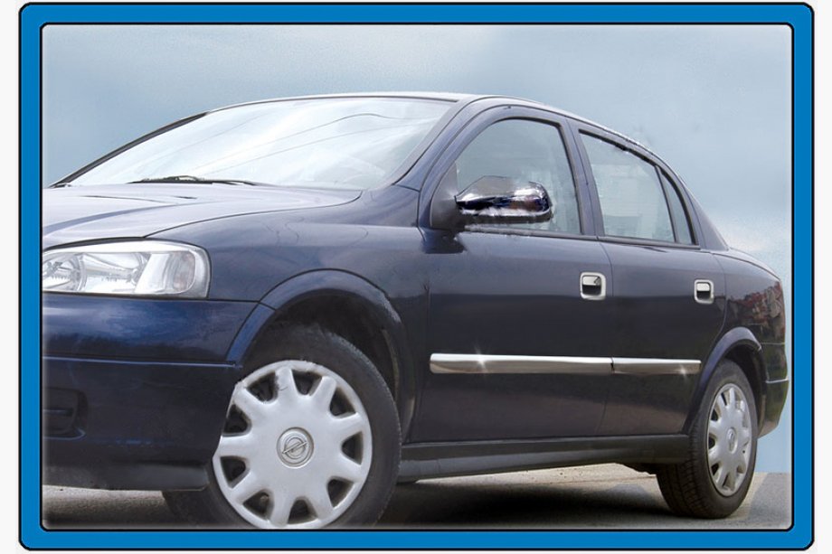 Opel Astra G classic 1998-2012 Door Mouldings Stainless Steel (4 pcs) OmsaLine - Italian Stainless Steel Image