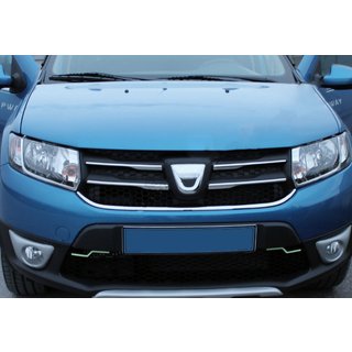 Chrome Grille Covers Version 1 (4 pcs, Stainless Steel) Dacia Sandero 2013-2020 photo 1