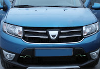 Dacia Sandero 2013-2020 Chrome Grille Covers Version 1 (4 pcs, Stainless Steel) photo 1