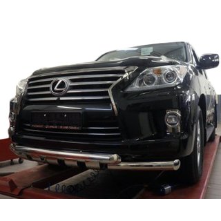 Front bumper guard Gronder (2008-2015 stainless steel) Lexus LX570/450d 2008-2022 photo 1