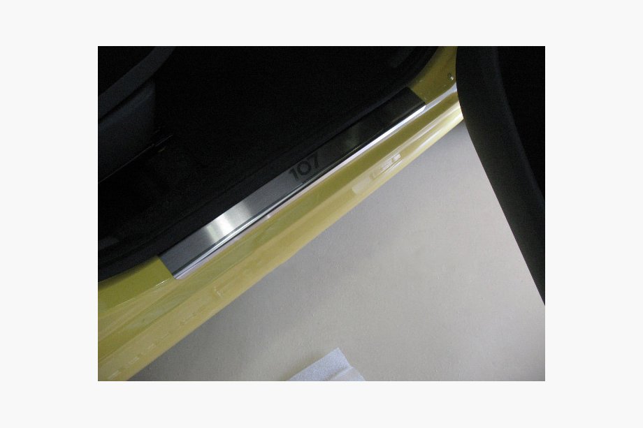 Peugeot 107 2005-2014 Natanika Premium Door Sill Protectors (4 pcs, Stainless Steel) Image