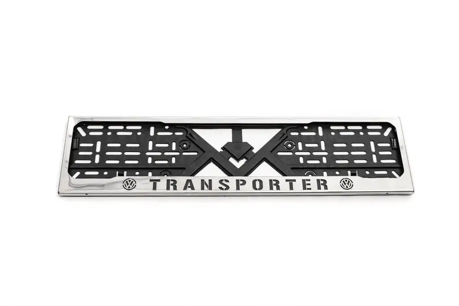 Volkswagen T5 Transporter 2003-2010 License Plate Frame Chrome Transporter (1 pc, Stainless Steel) Image