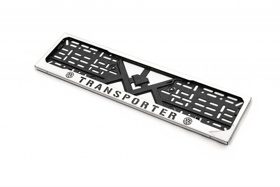 Volkswagen T6 2015-2024 License Plate Frame Chrome Transporter (1 pc, Stainless Steel) Image