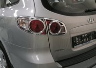 Hyundai Santa Fe 2 2006-2012 Chrome Tail Light Covers (2 pcs, plastic) photo 1