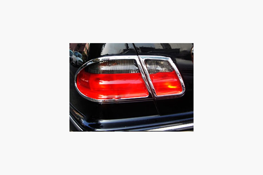 Mercedes E-class W210 1995-2002 Chrome Tail Light Covers (2 pcs, Plastic) Taiwan Image