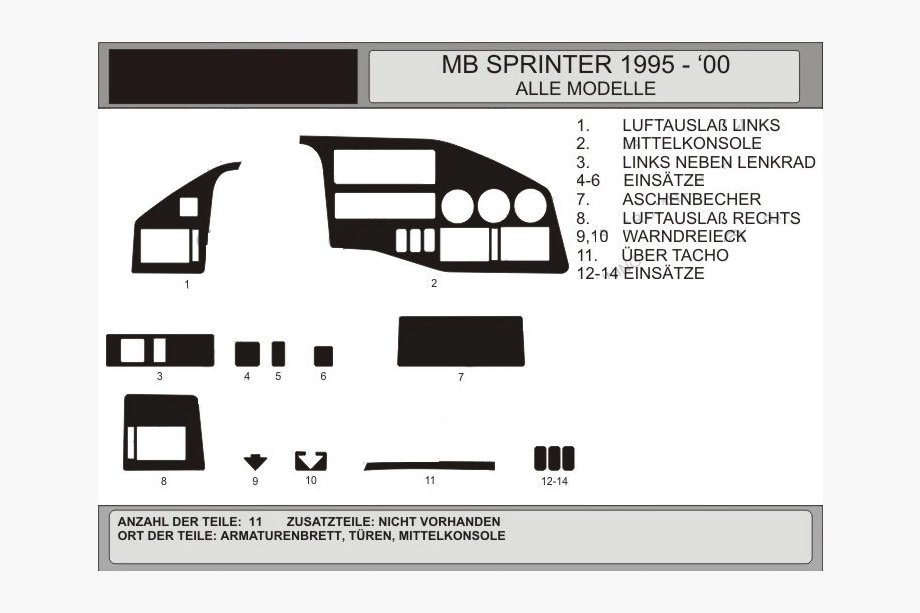 Volkswagen LT 1995-2006 Dashboard Trim Covers (Vip, Poland) Image