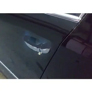 Chrome flat door handle covers (4 pcs, stainless steel)
