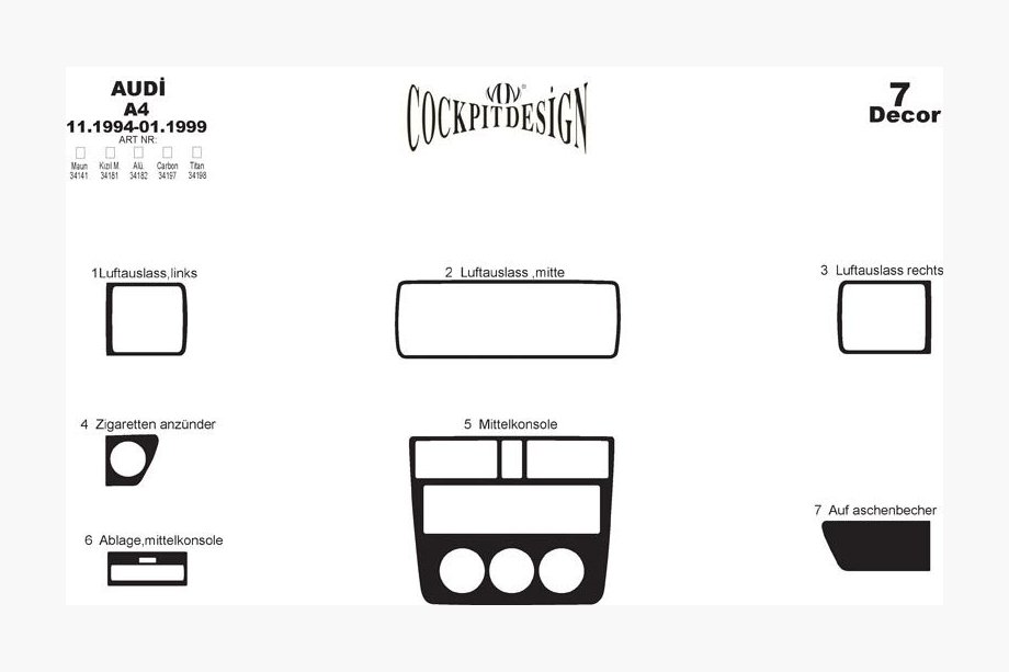 Audi A4 B5 1994–2001 Interior Tuning 1994-1999 (Merich) Photo 2