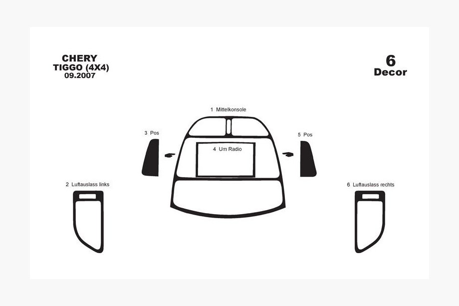 Chery Tiggo 1 2005-2016 Dashboard Trim Covers (small set) Photo 3