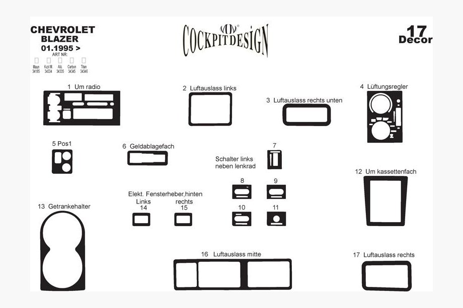 Chevrolet Blazer 1995-2005 Dashboard Covers Photo 2