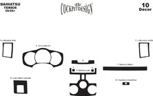 Daihatsu Terios 2006-2017 Dashboard Trim Covers Aluminum photo 2