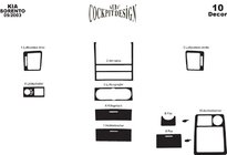Kia Sorento I BL 2002-2009 Dashboard Trim Kit Version 2 (2003-2007) Aluminum photo 4