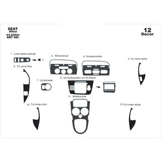 Dashboard Trim Covers (Large Set) Seat Altea 2004-2015 photo 4