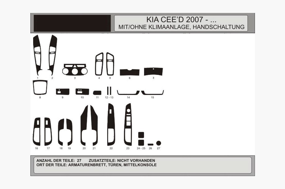 Kia Ceed 2007-2012 Dashboard Trim Covers Image
