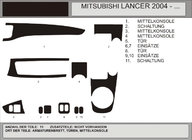 Mitsubishi Lancer 9 2004-2008 Dashboard Trim Covers (Hartman) Aluminum photo 1