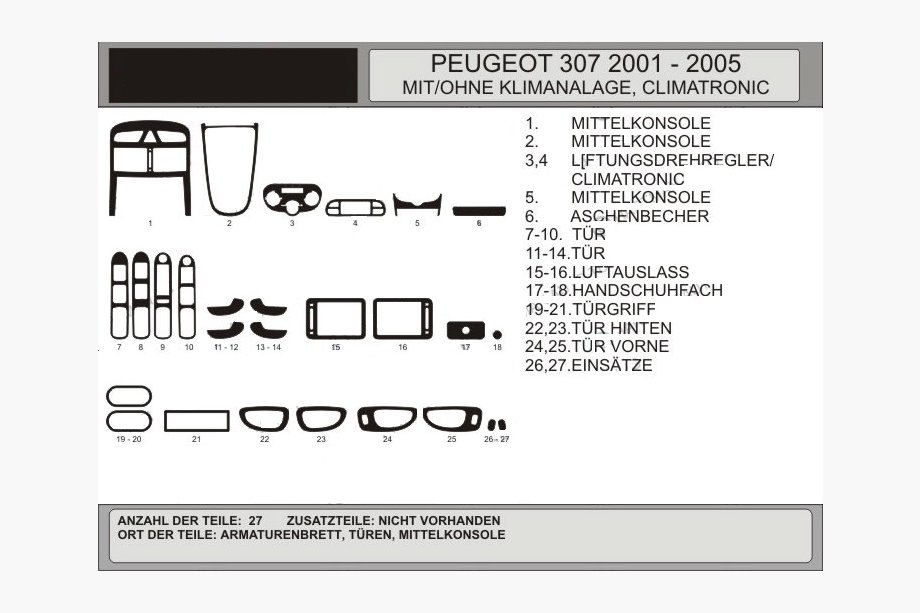 Peugeot 307 2001-2008 Interior Tuning (Hartman) Blue Image