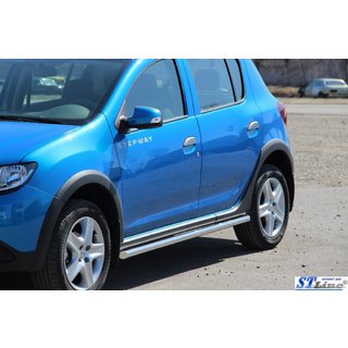 Side Bars BB001 (2 pcs, stainless steel) Renault Sandero 2013-2022 photo 3