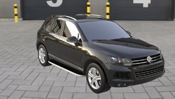Volkswagen Touareg 2010-2018 Side Steps Tayga Grey (2 pcs, Aluminum) photo 2