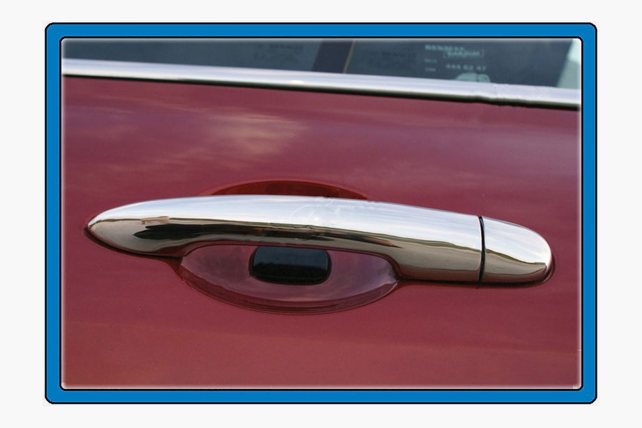 Renault Clio III 2005-2012 Chrome Door Handle Covers (Stainless Steel) 2 pcs, Carmos - Turkish steel (no holes) Photo 2