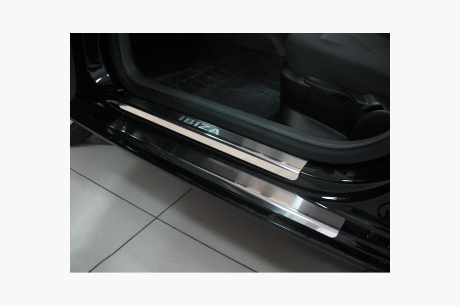 Seat Ibiza 2010-2017 Door Sill Covers Nataniko (8 pcs, Stainless Steel) Standard - Lohmann Tape, 0.5 mm Image