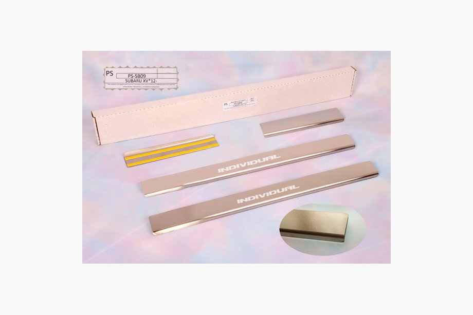 Subaru XV 2011-2017 Door Sill Protectors Natanika Standard (4 pcs, Stainless Steel) Image