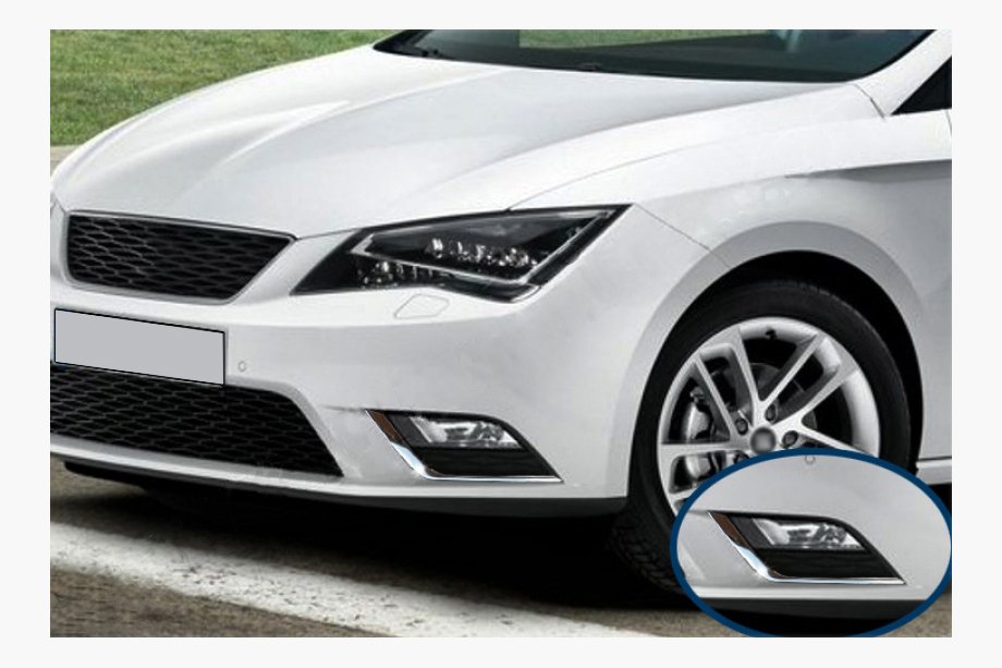 Seat Leon 2013-2020 Fog light covers (2 pcs, stainless steel) Image