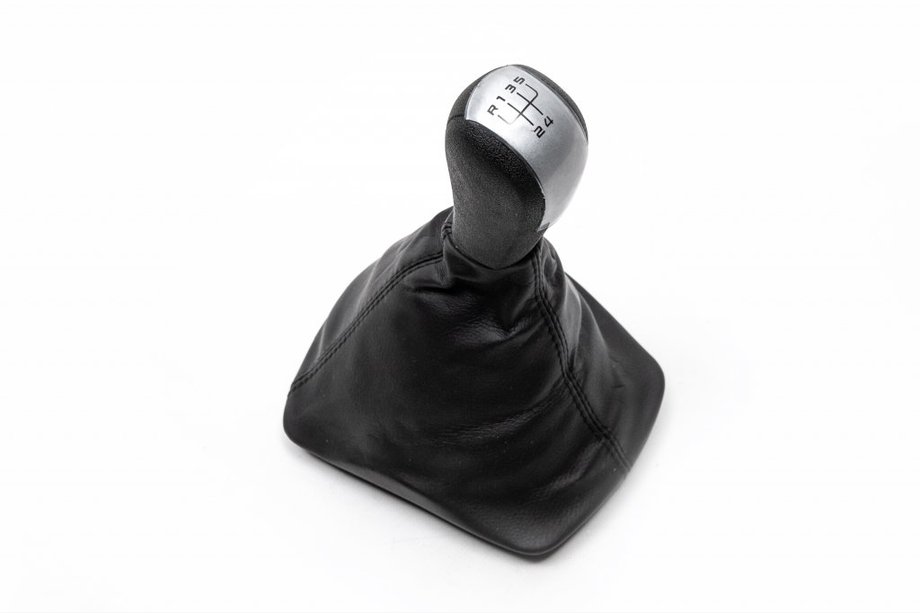 Skoda Octavia II A5 2010-2013 Gear shift knob with boot (grey insert, 5-speed) Image