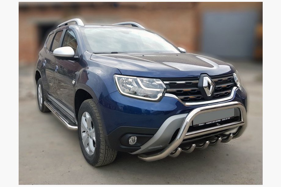 Renault Duster 2018-2024 Bull bar without logo WT003 (stainless steel) Image