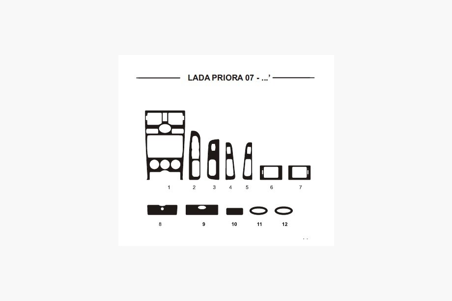 Lada Priora 2007-2018 Dashboard Trim Covers (Hartman) Image