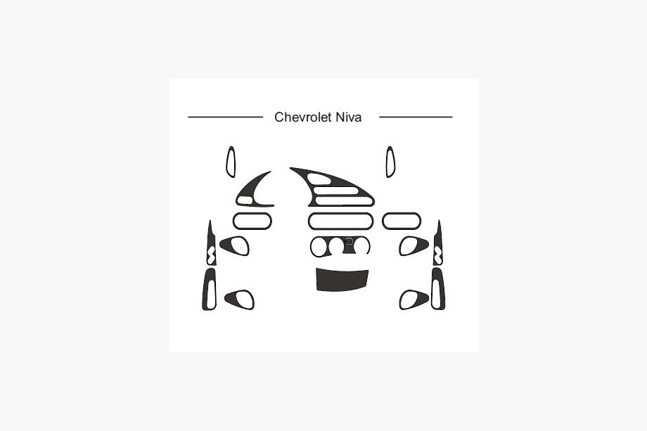 Chevrolet Niva 1998-2020 Dashboard Trim Covers (Hartman) Blue Image