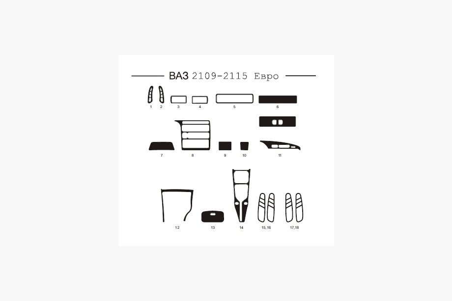 VAZ 2110-21115 1995-2015 Dashboard Trim Cover (2109-2115) Image