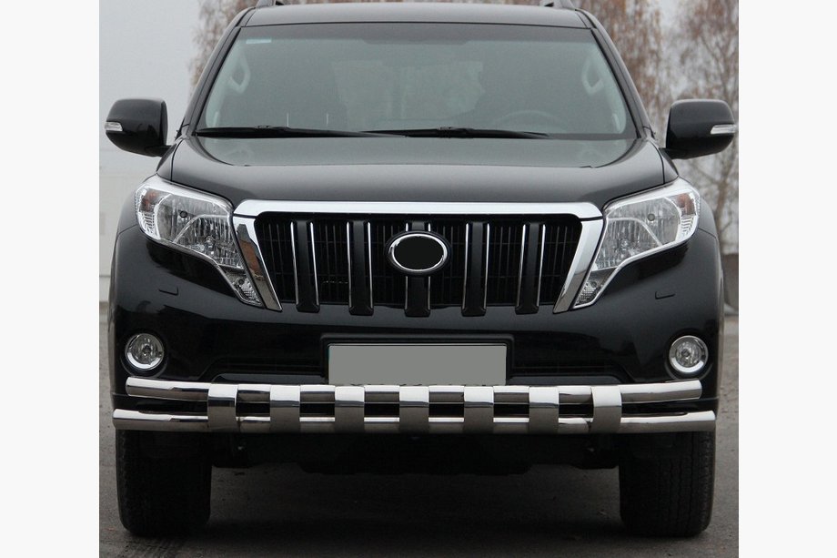 Toyota Land Cruiser Prado 150 2009-2023 Front bumper guard ST016-2 (stainless steel) Image